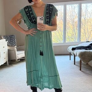 Elegant Green Bohemian Dress